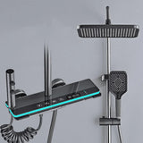 Modern Shower System with Temperature Display and Ambient Lighting – Adjustable Stainless Steel Bathroom Set