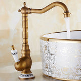 RegalWall Antique Brass Wall-Mount Faucet – Hot & Cold Water Mixer for Kitchen & Bathroom