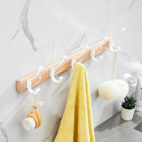 SARIHOSY Black Wooden Wall Rack  Modern Wall Hooks for Bathroom, Kitchen, Bedroom & Hallway