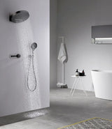 AquaRegal ThermoRain Spa System – 3-in-1 Thermostatic Rainfall Shower Set | Wall Mounted Solid Brass | Brushed Gold or Slate Gray
