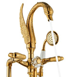 Aurelia Classic Gold Wall-Mount Bathtub & Shower Faucet – Dual Handle, Brass