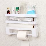 MultiFix 4-in-1 Kitchen Roll Holder – Wall Organizer with Foil Cutter & Bottle Rack