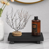 RustiTray – Decorative Wooden Tray Stand | Rustic Farmhouse Style Organizer for Bathroom, Kitchen & Vanity