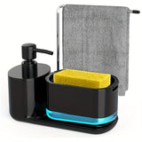 SoapStation Ultra 5-in-1 Sink Organizer – Dual Soap Dispenser, Sponge Holder, Cloth Rack & Drip Tray Kitchen Cleaning System