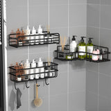 WallPro Corner Shelf – Wall-Mounted Bathroom & Kitchen Organizer | Premium Iron Storage Rack for Shampoo, Soap & Utensils