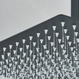AeroLux MatteBlack Square Rain Shower – 360° Rotatable, Wall & Ceiling Mount