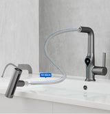 AquaGlow SmartFalls Digital Waterfall Bathroom Faucet – LED Temperature Display, Lift Spout & Adjustable Spray, Hot & Cold Mixer
