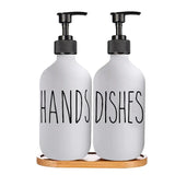 SoapElegance Noir 500 Refillable Soap Dispenser Set – Matte Black Pump Bottles for Kitchen & Bathroom