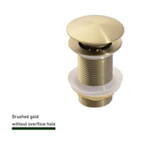 FlowLux Solid Brass Pop-Up Bathroom Sink Drain – Push-Down Stopper with Overflow Option (2.6” Universal Fit)