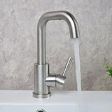 Contemporary Black Nickel Stainless Steel Bathroom Faucet with 360 Degree Swivel Spout and Single Lever Control
