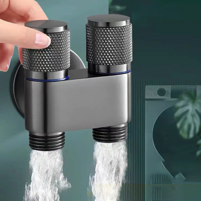 HydroSplit DualFlow Pro Valve – 2-Way Wall Mount Water Splitter Faucet for Toilet & Washing Machine