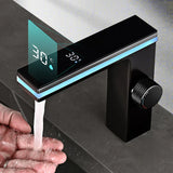 LuxuFlow SmartSense LED Digital Bathroom Faucet – Solid Brass Single-Handle Sink faucet with Real-Time Temperature Display