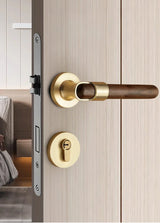 Walnoir Retro Wooden Door Lock – Quiet Interior Door Lock with Classic Design
