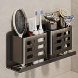 Wall Mounted Bathroom Shelf No Drill Aluminum Organizer – Toothbrush & Razor Holder | Space Saving Storage | Easy Install