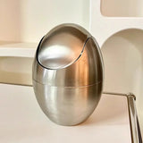 LuxBin Mini Stainless Steel Trash Can – 1.5L Compact Desk Bin with Swing Lid
