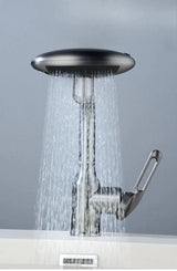 Futuristic Waterfall Bathroom Faucet with 4 Flow Modes and Hot Cold Mixer