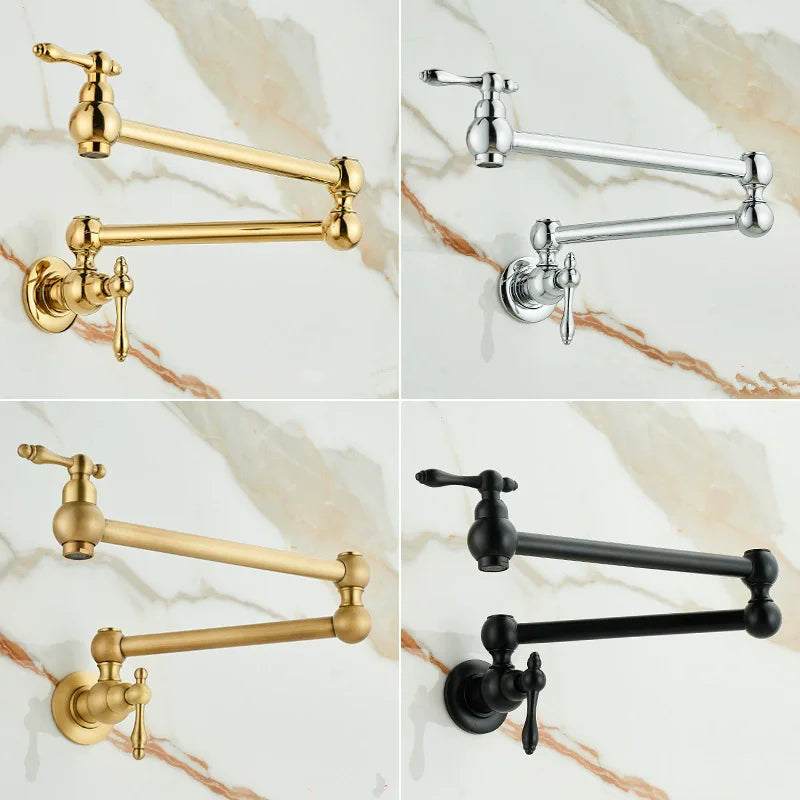 RoyalPour – Luxury Wall-Mount Gold Pot Filler Faucet | Stylish & Functional