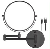 LumiView ProGlow Rechargeable LED Makeup Mirror – 8” Wall-Mounted Vanity Mirror with 1X/10X Magnification, 360° Swivel & Adjustable Lighting