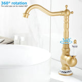 RegalWall Antique Brass Wall-Mount Faucet – Hot & Cold Water Mixer for Kitchen & Bathroom