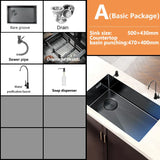NanoGuard Large Single-Bowl Stainless Steel Kitchen Sink – Rectangular Undermount with Honeycomb Finish