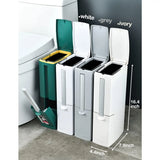 SlimPure 3-in-1 Ultra-Slim Trash Can – 4.4” Narrow Bathroom Waste Bin with Lid