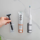 GripMount No-Drill Wall Toothbrush & Razor Holder – Self-Adhesive Bathroom Organizer Rack