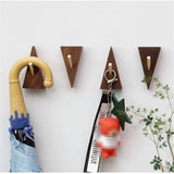 TriLuxe Triangular Wall Hook – Brass & Solid Wood | Key Holder, Coat Hook & Wall Decor