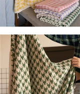 HoundLuxe Vintage Houndstooth Cotton Face Towel – Skin-Friendly, Absorbent & Elegant