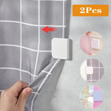 AquaFix GripSeal Shower Curtain Clips – Self-Adhesive Waterproof Curtain Holders (2-Pack / 6-Pack)