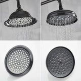 POIQIHY Rainfall Shower Head Antique Brass Gold – Round Fixed Showerhead | Wall Mounted | Spa-Like Water Flow