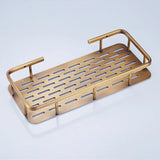 BronzeRoyal Antique Wall Shelf – Solid Brass Soap & Shampoo Basket | Vintage Corner Rack