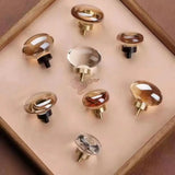 LuxoraCrystal Champagne Cabinet Knob – Crystal Furniture Knob with Gold Champagne Base