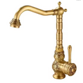 HeritageFlow Pull-Out Bronze Kitchen Faucet – Retro Antique Solid Brass Single-Handle Sink faucet with Swivel & Retractable Spout