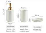 ScandiLuxe 4-Piece Scandinavian Bathroom Set – Ceramic Hygiene Essentials with Toothbrush Cup