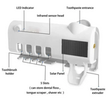 SolarBright UV Toothbrush Sanitizer & Automatic Toothpaste Dispenser – Solar Powered Wall-Mounted Sterilizer for a Cleaner, Healthier Bathroom