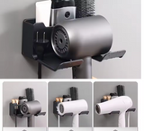 AirKeeper Multifunctional Hair Dryer Holder – No-Drill Wall Mount, Dual-Layer Storage & Silicone Protection