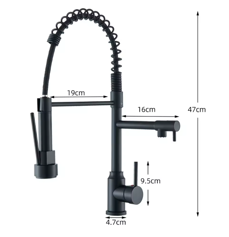 AuroraPull Luxe Pull-Down Kitchen Faucet – Brushed Nickel Gold Single-Handle faucet with Hot & Cold Water
