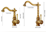 HeritageFlow Pull-Out Bronze Kitchen Faucet – Retro Antique Solid Brass Single-Handle Sink faucet with Swivel & Retractable Spout