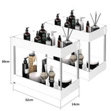 SlideEase 2-Tier Pull-Out Cabinet Organizer – Expandable Under-Sink Storage with Baskets, Hooks & Cup System