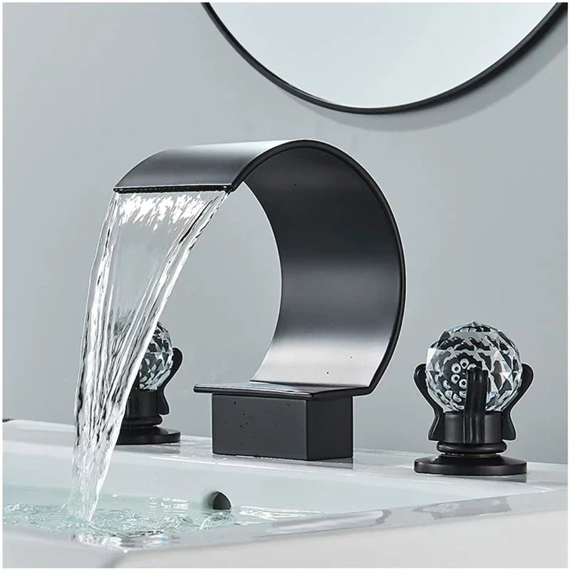 HeritageFlow LuxeSpread 8" Widespread Bathroom Faucet – Polished Metal Double Handle Sink faucet