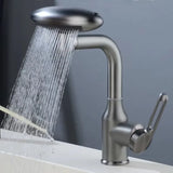 Futuristic Waterfall Bathroom Faucet with 4 Flow Modes and Hot Cold Mixer