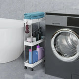 SlimSlide SpaceSaver 4-Tier Rolling Storage Cart – Ultra-Slim Mobile Organizer for Bathroom, Kitchen & Small Spaces