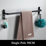 SlateBar Matte Black Aluminum Towel Bar – Wall-Mounted Modern Bathroom Towel Holder