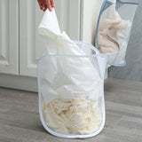 FlexiStore Foldable Hanging Laundry Basket – Breathable Mesh Bag for Clothes & Organization