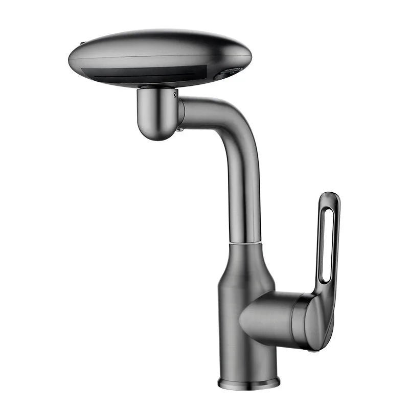 Futuristic Waterfall Bathroom Faucet with 4 Flow Modes and Hot Cold faucet