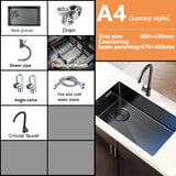 NanoGuard Large Single-Bowl Stainless Steel Kitchen Sink – Rectangular Undermount with Honeycomb Finish