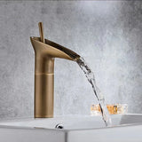 CascadeÉlan Luxury Waterfall Bathroom Faucet – Single Handle Antique Basin faucet with Hot & Cold Control