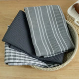PureDry 3-Piece Cotton Kitchen Towel Set – 100% Natural Cotton, Ultra-Absorbent & Durable (18 x 24 in, Gray)