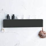 Matte Black Aluminum Wall Shelf Organizer with Hooks – Bathroom Storage Rack | Space Saving | Rustproof Design