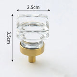 LuxoraCrystal Champagne Cabinet Knob – Crystal Furniture Knob with Gold Champagne Base